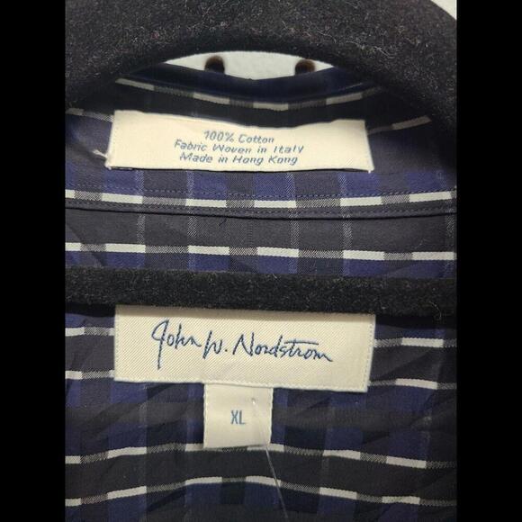 John W. Nordstrom Long-Sleeve Button Down Shirt Men's XL (Black/Blue) - Picture 5 of 8